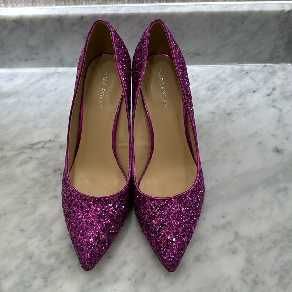 Marc fisher heels hot pink glitter size 10